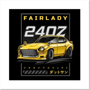 Vintage Car Fairlady 240Z (Yellow) Posters and Art